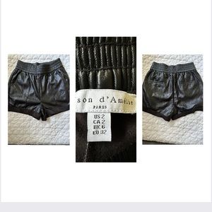 Faux leather shorts